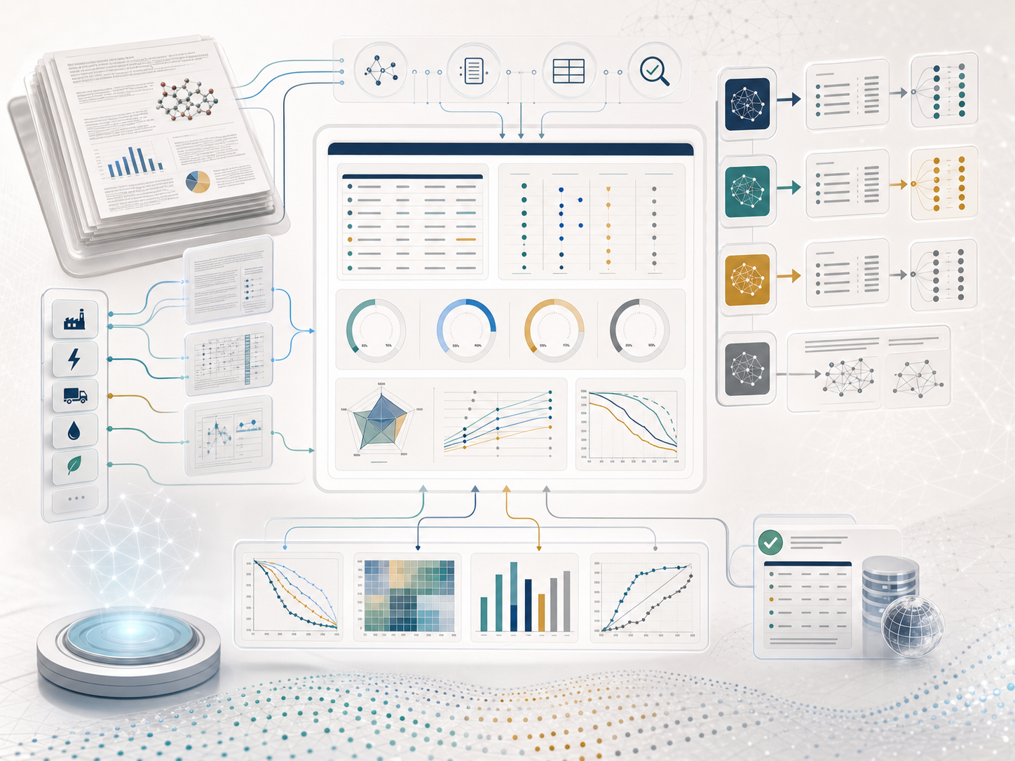 LCA-Benchmark visualization of AI extraction scoring, evidence grounding, and recommendation evaluation